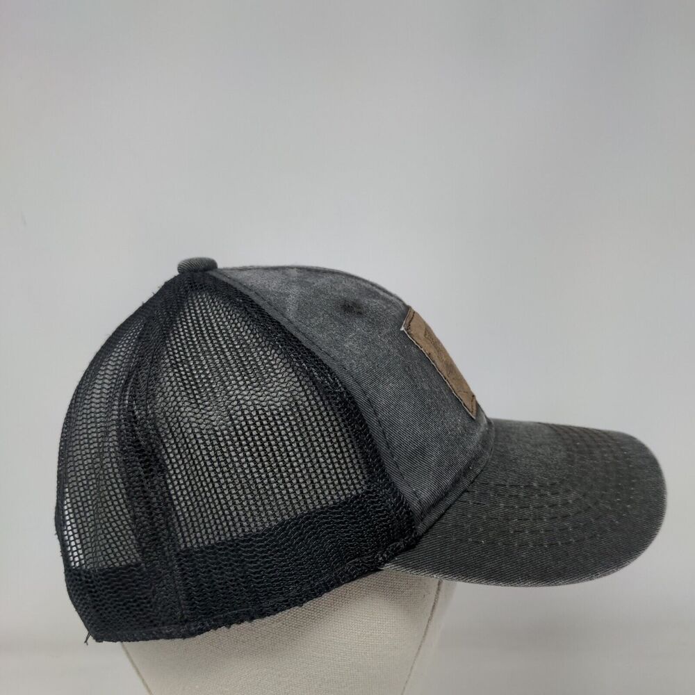 Fish Leather Patch Snapback Mesh Back Trucker Hat… - image 4